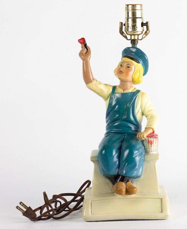 'DUTCH BOY' PAINTER STATUETTE CONVERTED TO LAMP