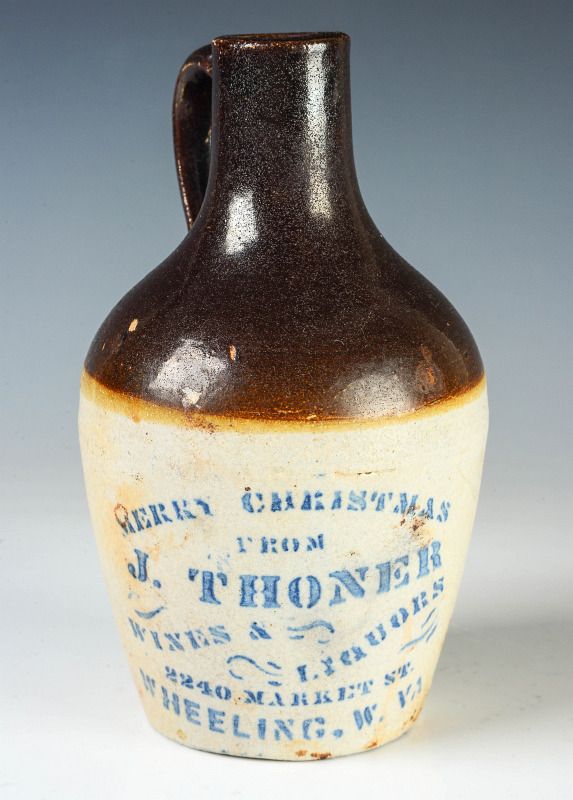 A J. THONER WINES AND LIQUORS CHRISTMAS JUG