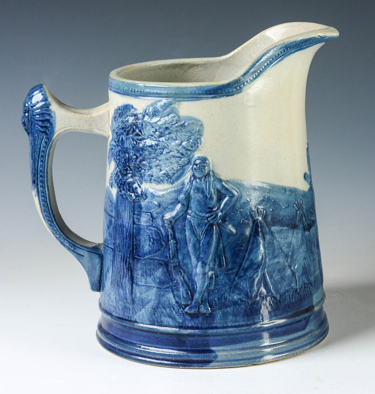 #46: A RARE OLD SLEEPY EYE STANDING INDIAN PITCHER