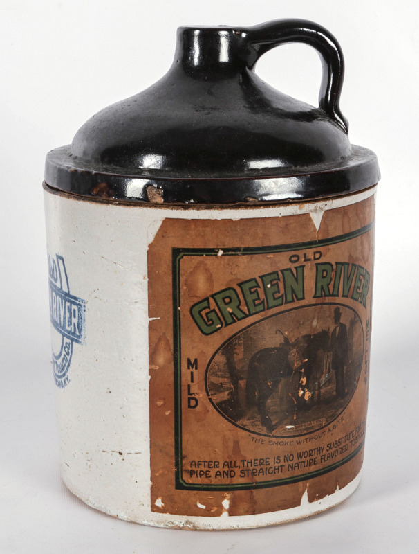 SCARCE GREEN RIVER TOBACCO STONEWARE 