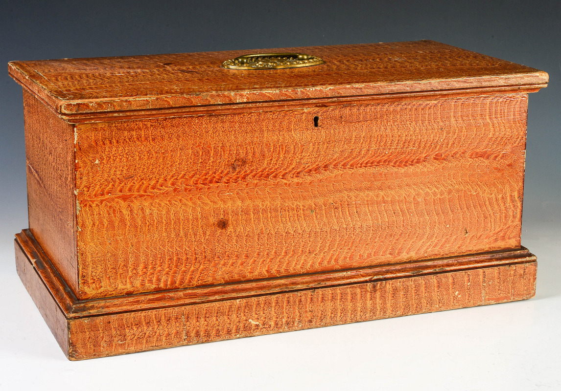 A GOOD 19TH C. AMERICAN GRAIN PAINTED DOCUMENT BOX