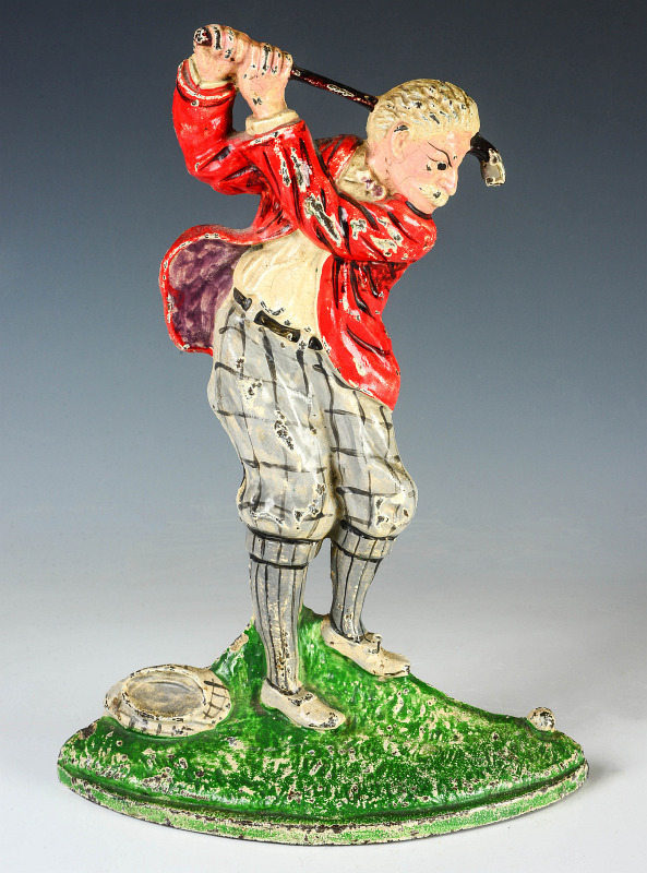 HUBLEY #238 'OVERHEAD SWING' GOLFER DOOR STOP