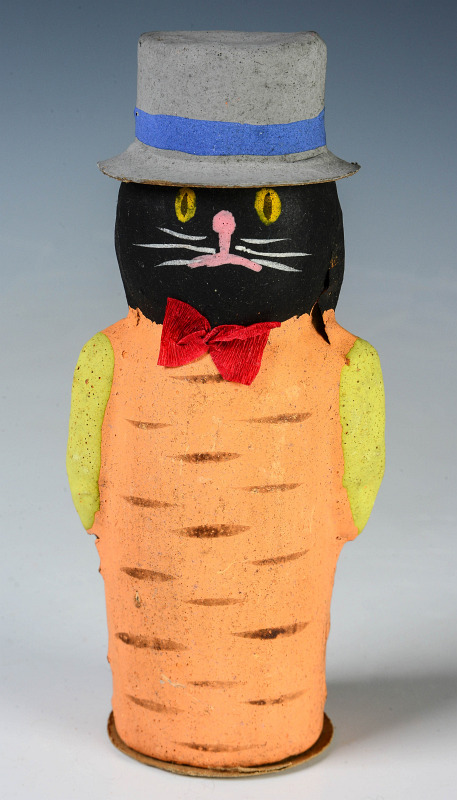 GERMAN HALLOWEEN VEGGIE BLACK CAT CANDY CONTAINER