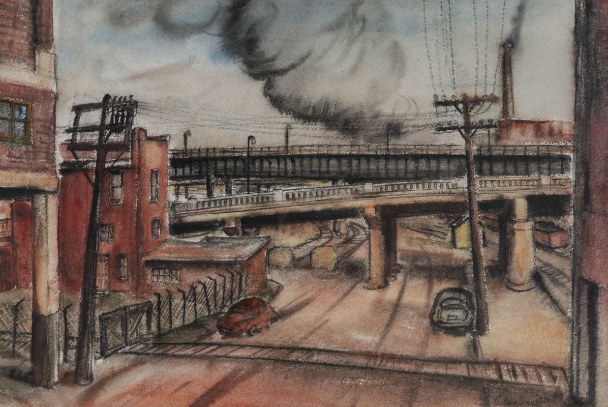 PAULINA EVERETT (1905-1996) CITYSCAPE WATERCOLOR