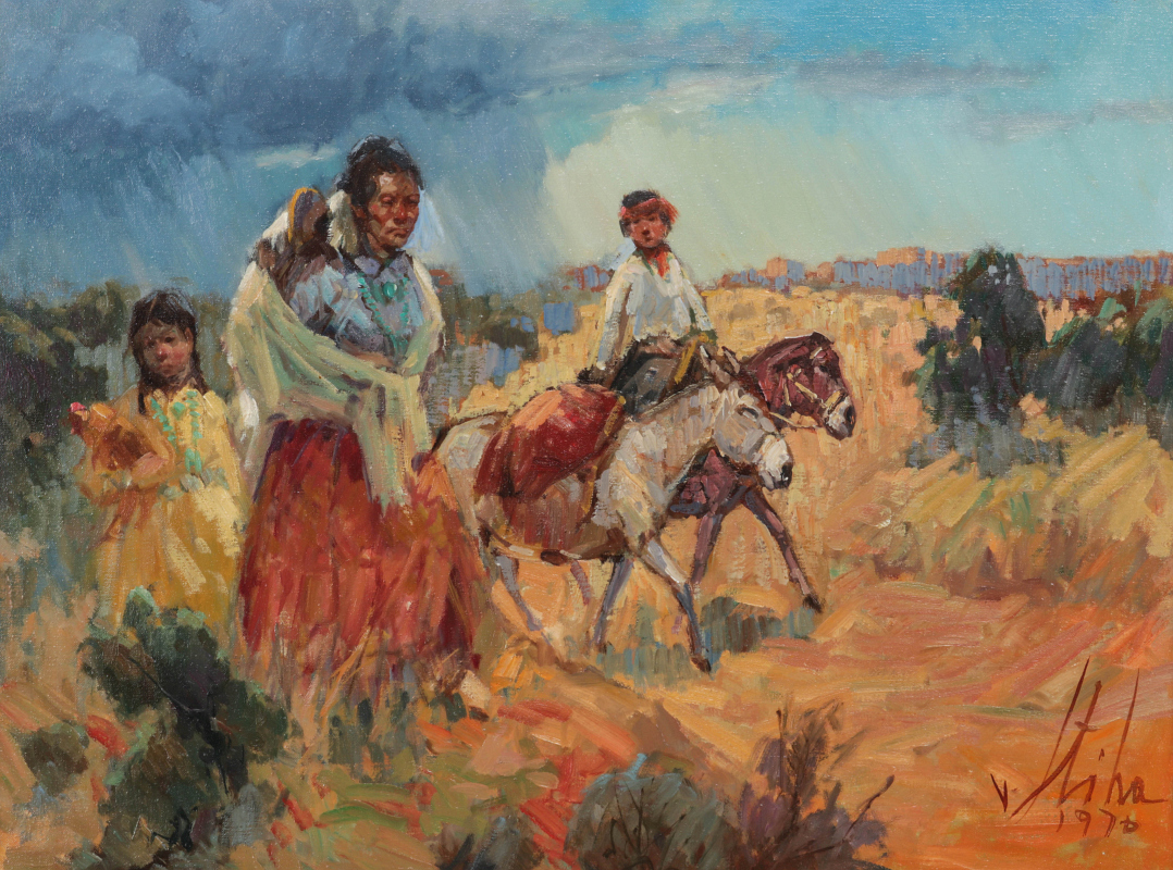 VLADAN STIHA (1908-1992) SANTA FE, OIL ON CANVAS