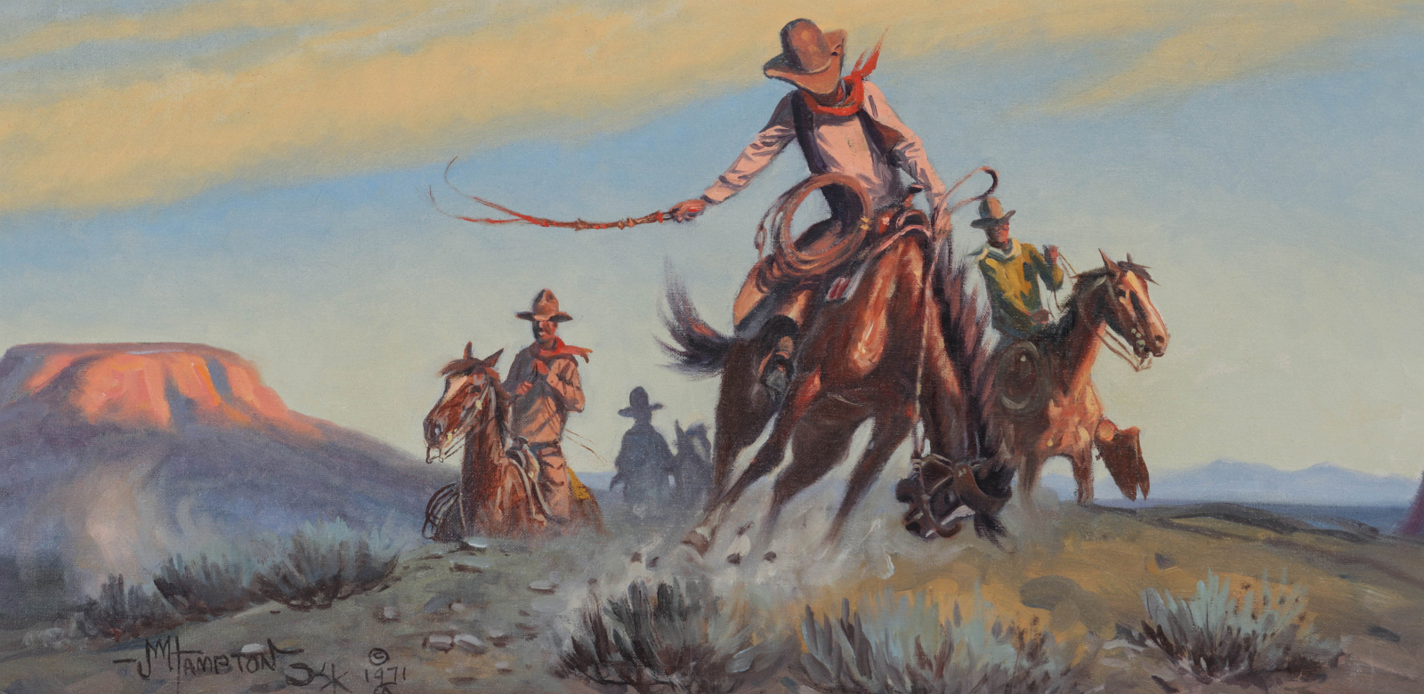 JOHN WADE HAMPTON (1918-2000) WESTERN ART