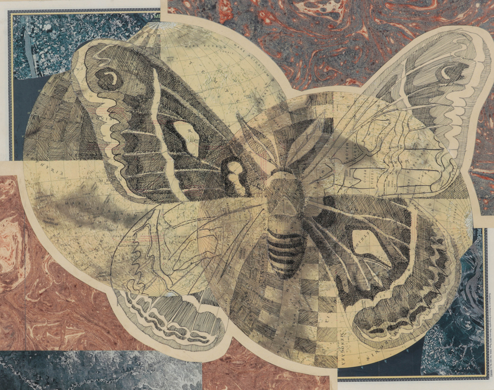 JOHN CODY (1925-2016, KANSAS) 'MARS MOTH' COLLAGE 