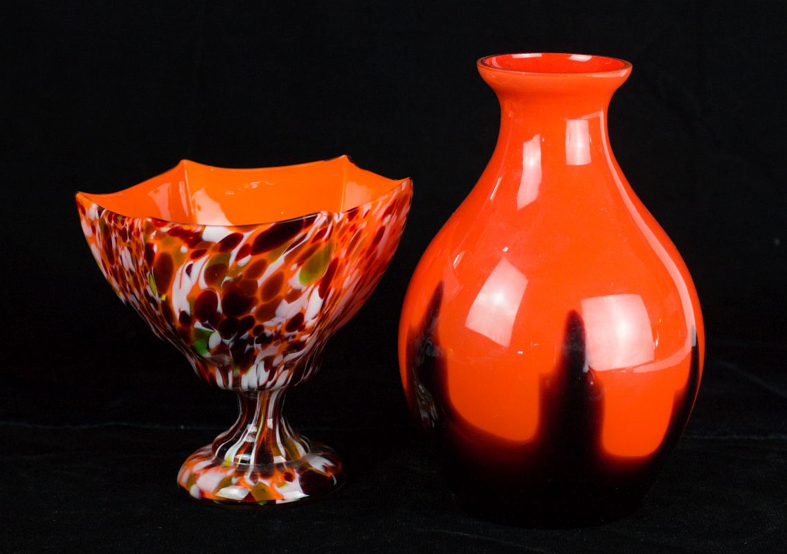 TWO CZECHOSLOVAKIAN ART GLASS VASES