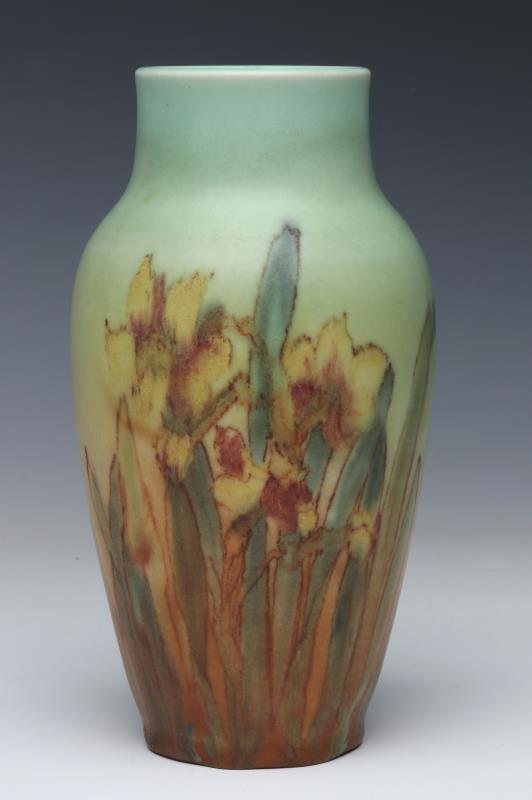 A ROOKWOOD WAX MATTE GLAZE VASE SIGNED MHM