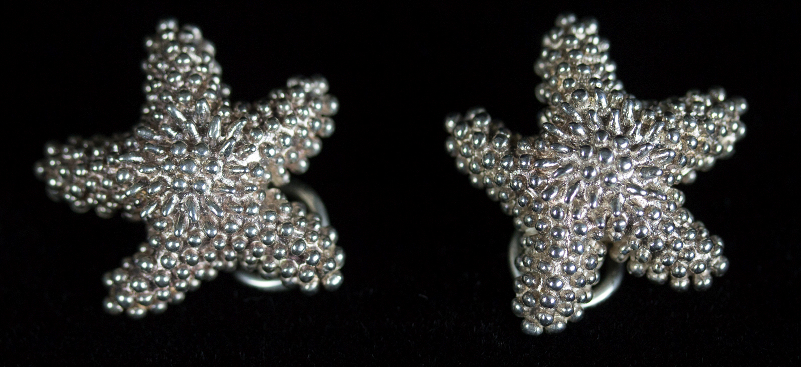 TIFFANY & CO STERLING SILVER STAR FISH EARRINGS