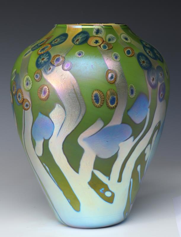 A JOHN COOK ART GLASS VASE FOR PHOENIX STUDIOS