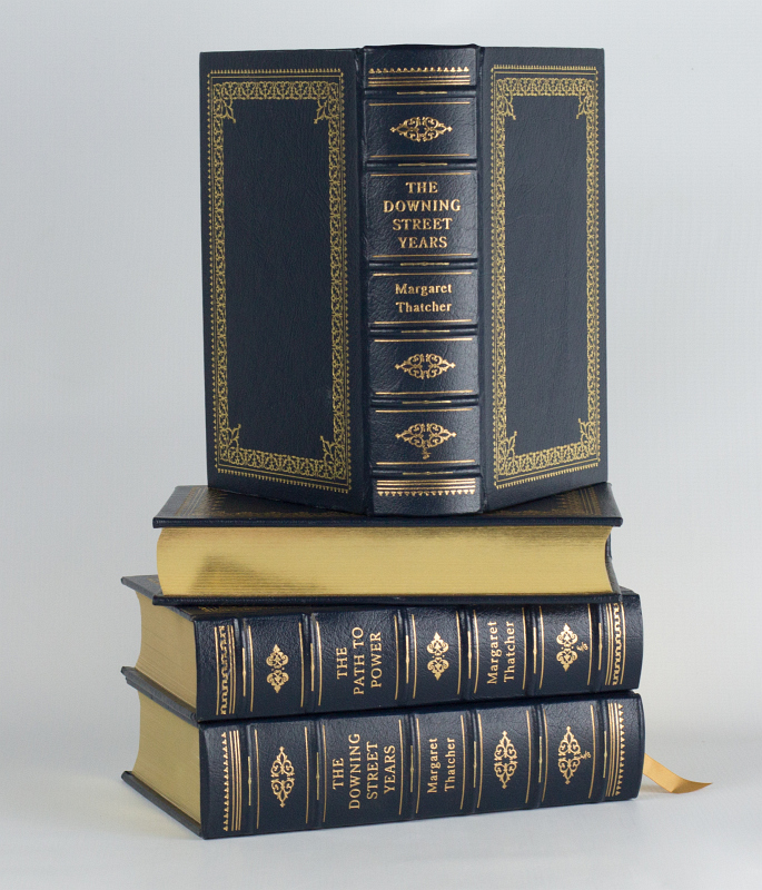 FOUR MARGARET THATCHER SIGNED EASTON PRESS VOLUMES