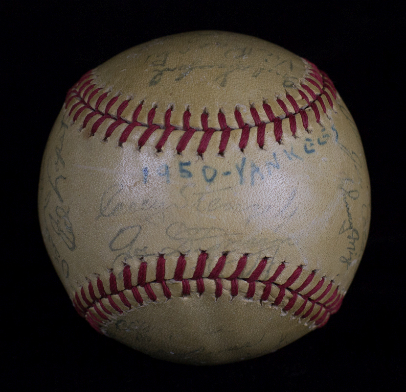 1950 NEW YORK YANKEES BASEBALL, PRINTED SIGNATURES