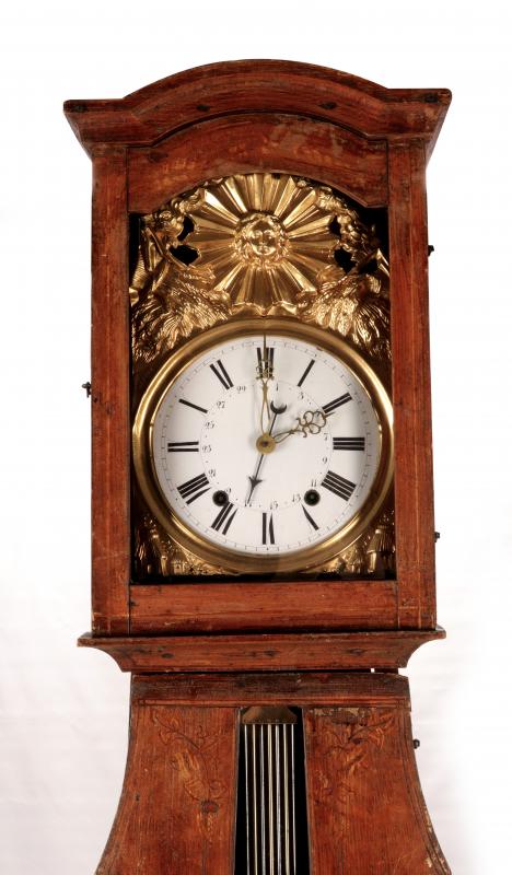 AN UNUSUAL FRENCH MOBIER TALL CASE CALENDAR CLOCK 