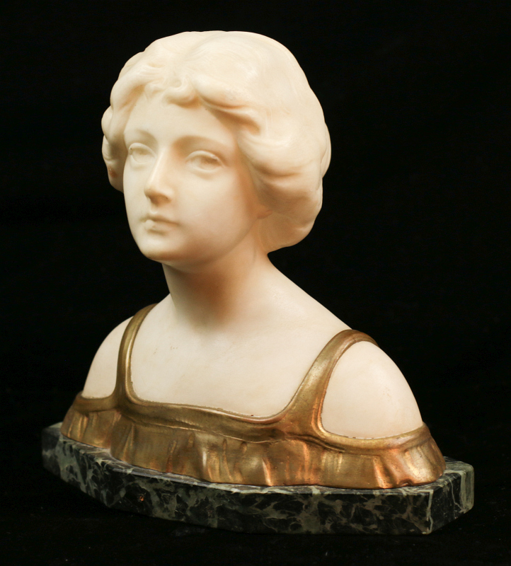 SAUL FANFANI (1856 - 1919) SCULPTED ALABASTER BUST 