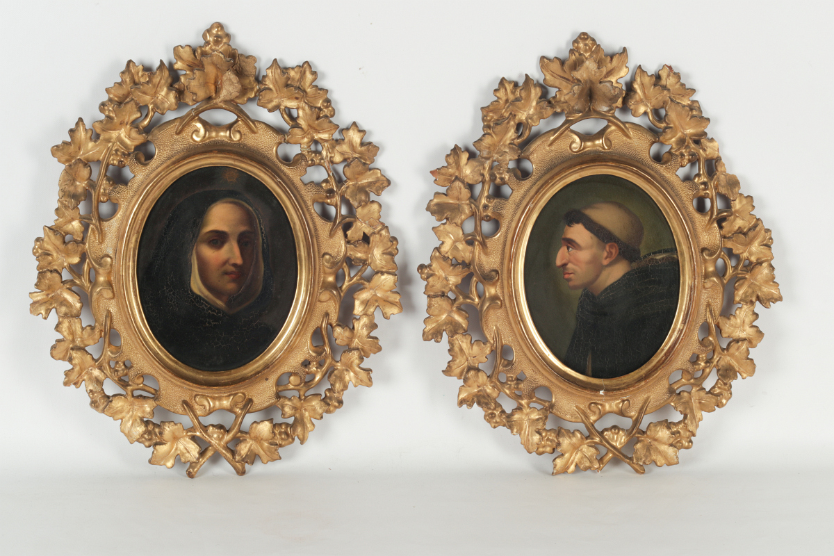 PAIR 19 C. ITALIAN SCHOOL ECCLESIASTICAL PORTRAITS