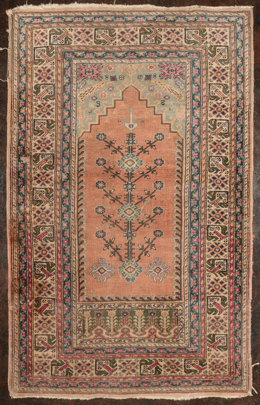 A SEMI ANTIQUE CAUCASIAN PRAYER RUG 