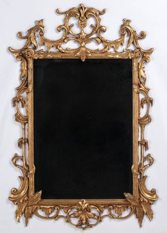 A LATE 20TH C. GEORGE II STYLE GILT WOOD MIRROR