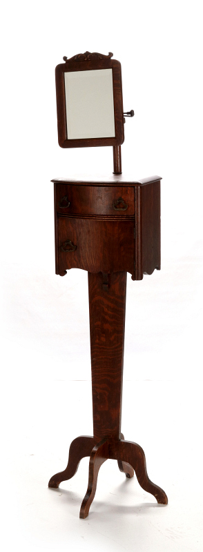 A GOOD CIRCA 1890 FLOOR STANDING OAK SHAVING STAND