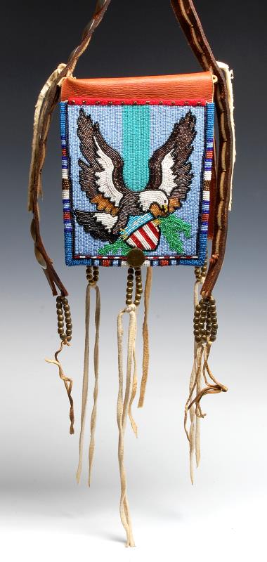 A LATE 20TH CENTURY NAVAJO BEADED MEDICINE BAG