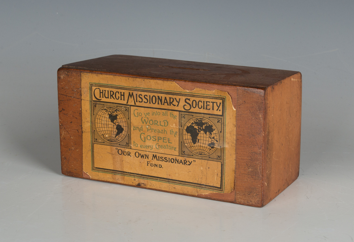 CIRCA 1900 CHURCH MISSIONARY SOCIETY COIN BOX