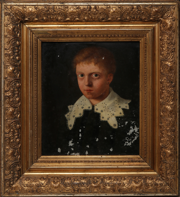 AN 18TH CENTURY PORTRAIT ON TIN