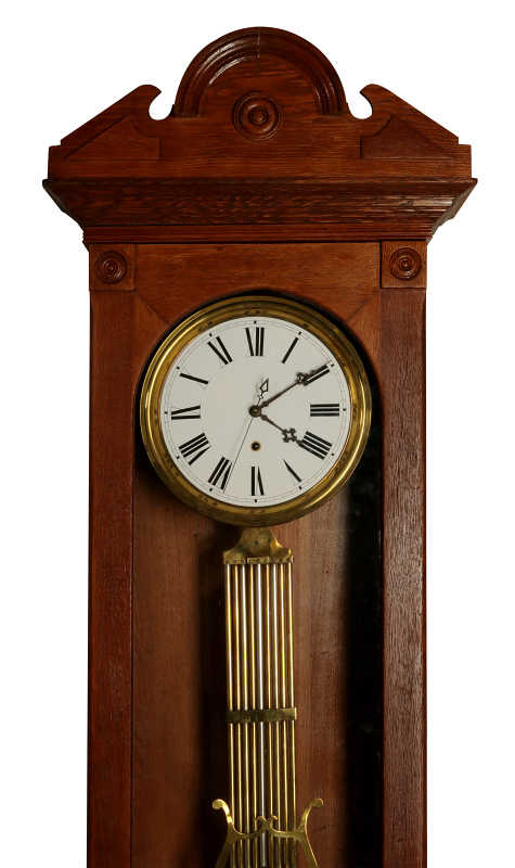 A LARGE AMERICAN OAK JEWELER'S REGULATOR