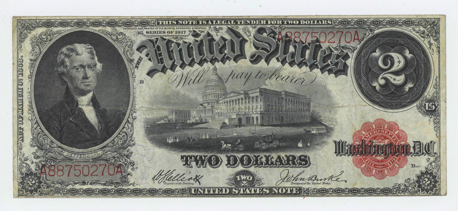 1917 TWO DOLLAR LEGAL TENDER NOTE