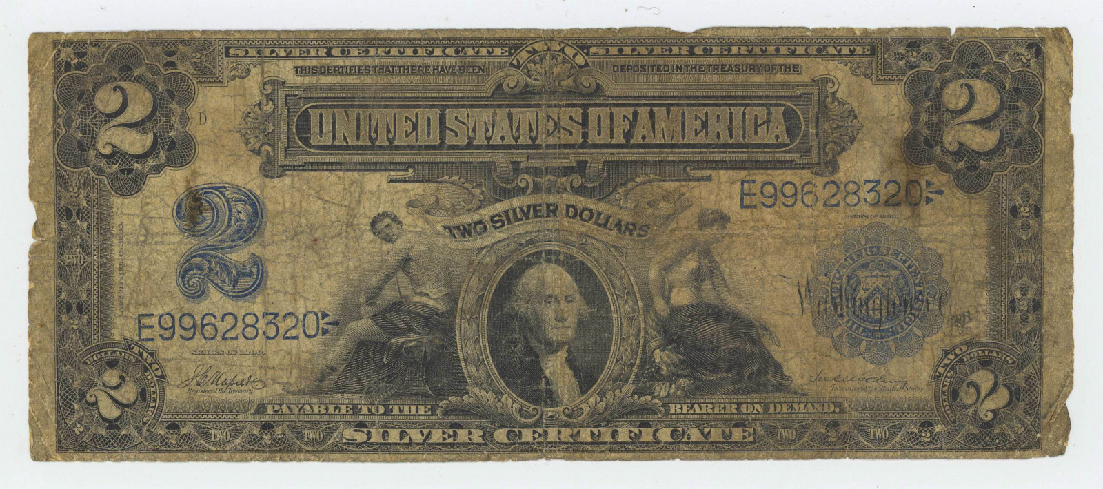 1899 TWO DOLLAR SILVER CERTIFICATE