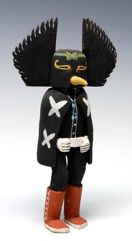 A GOOD LATE 20TH CENTURY CROW FIGURE KACHINA DOLL