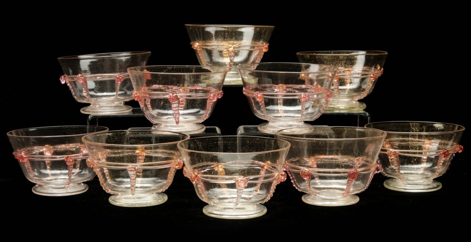 TEN SALVIATI VENETIAN GLASS SHERBETS