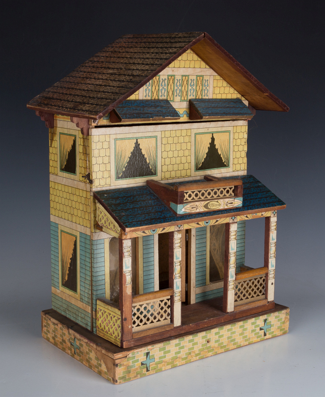 A BLISS COMPANY LITHO ON WOOD DOLLHOUSE C. 1890