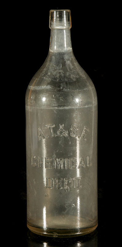 SANTA FE RAILROAD ATSF CHEMICAL DEPT BOTTLE C 1875