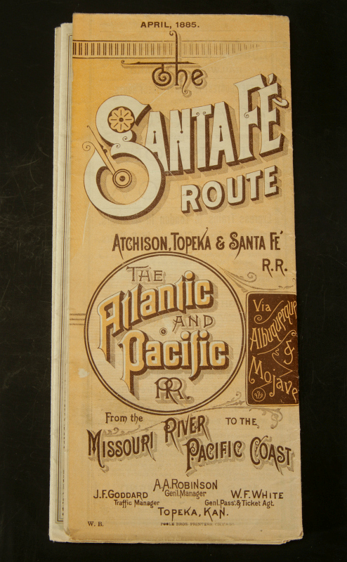 A RARE  1885 SANTA FE ROUTE TIMETABLE