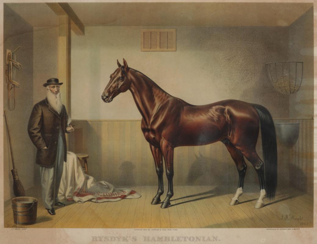 CURRIER  IVES EQUINE PORTRAIT OF HAMBLETONIAN 1876