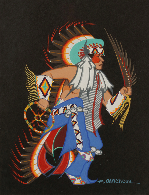 ARCHIE BLACKOWL (1911-1992) GOUACHE ON PAPER