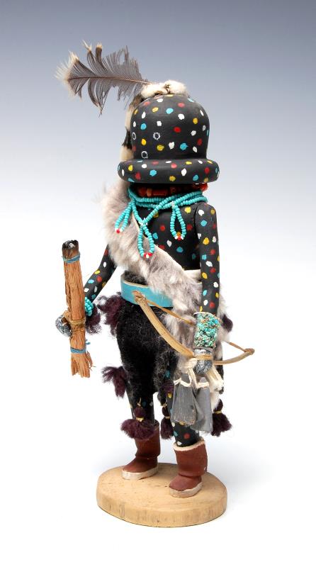 A LATE 20TH C. KACHINA DOLL SIGNED RODNEY BANASHLE