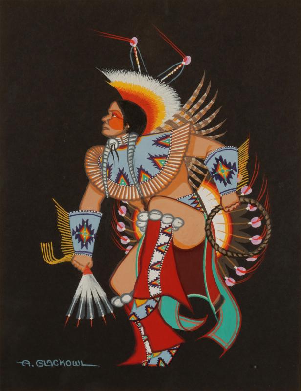 ARCHIE BLACKOWL (1911-1992) GOUACHE ON PAPER