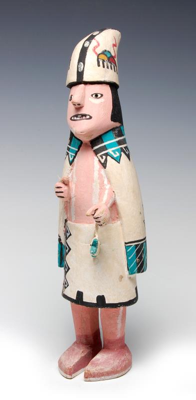 A HOPI ONE HORN PRIEST COTTONWOOD KACHINA