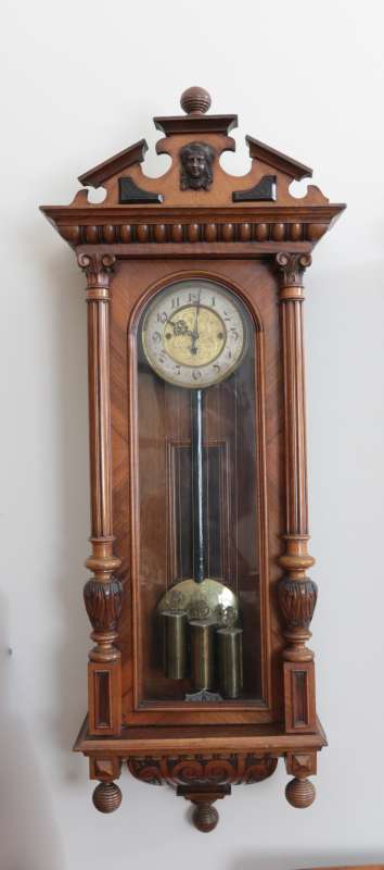 A GOOD 19TH C. AUSTRIAN 3-WEIGHT REGULATOR CLOCK