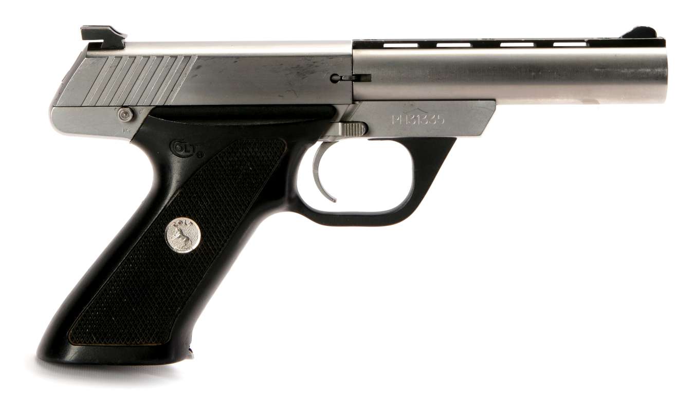 A COLT TARGET MODEL .22 CALIBER SEMI-AUTO PISTOL