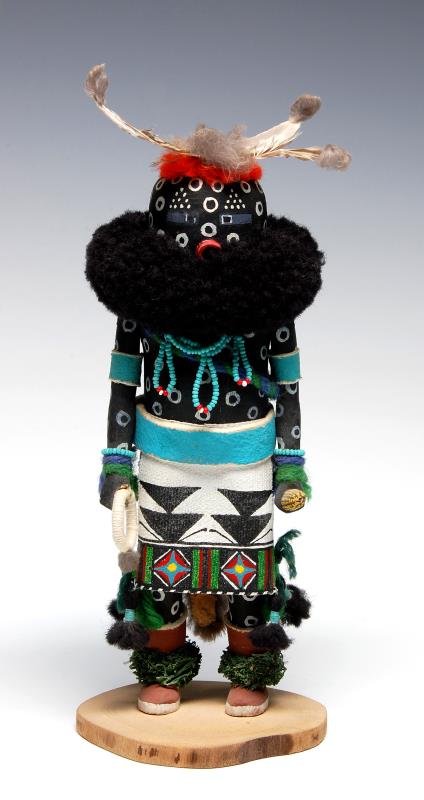 A LATE 20TH C. KACHINA DOLL SIGNED RODNEY BANASHLE