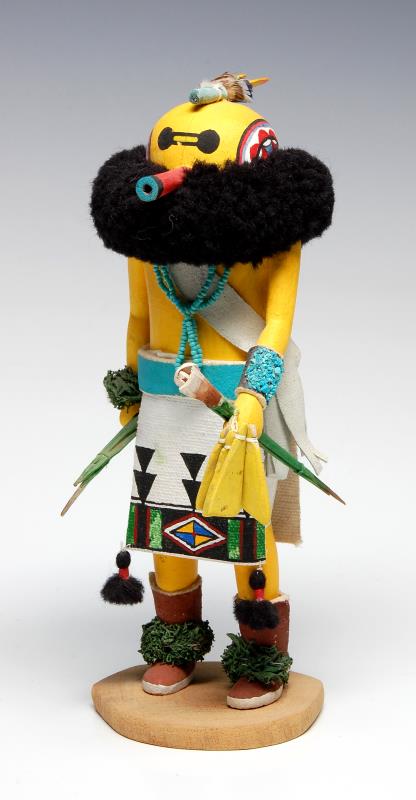 A LATE 20TH C. KACHINA DOLL SIGNED RODNEY BANASHLE