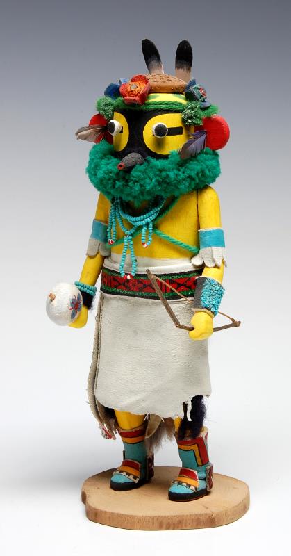 A LATE 20TH C. KACHINA DOLL SIGNED RODNEY BANASHLE