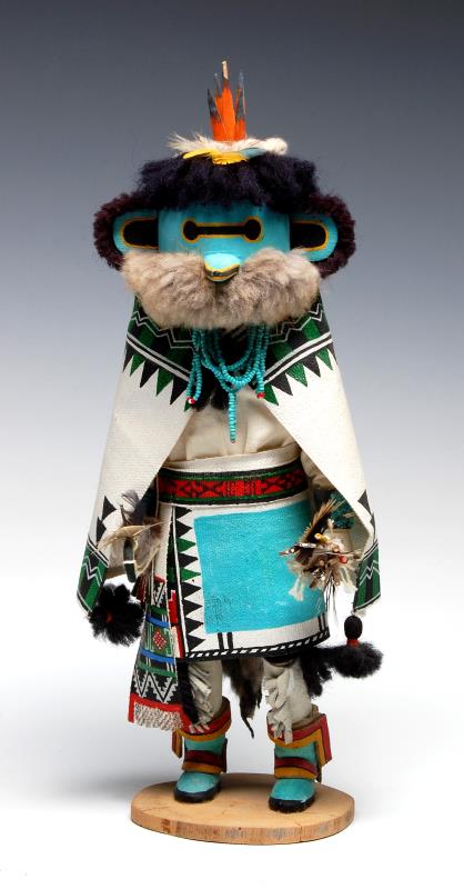 A LATE 20TH C. KACHINA DOLL SIGNED RODNEY BANASHLE