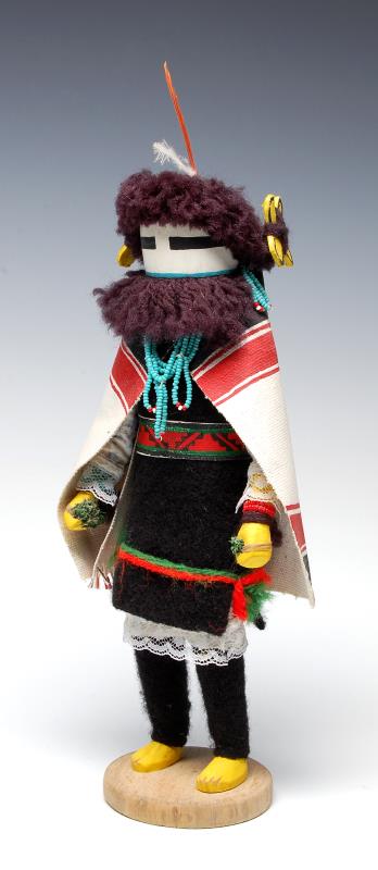 A LATE 20TH C. KACHINA DOLL SIGNED RODNEY BANASHLE