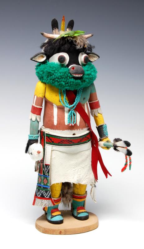 A LATE 20TH C. KACHINA DOLL SIGNED RODNEY BANASHLE