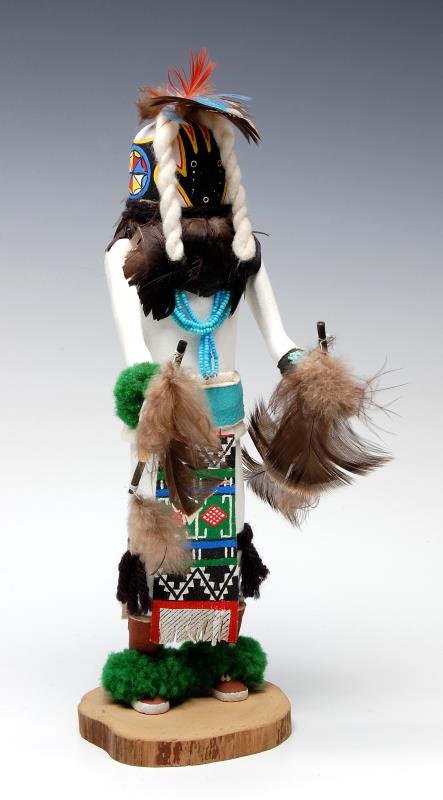 A LATE 20TH C. KACHINA DOLL SIGNED RODNEY BANASHLE