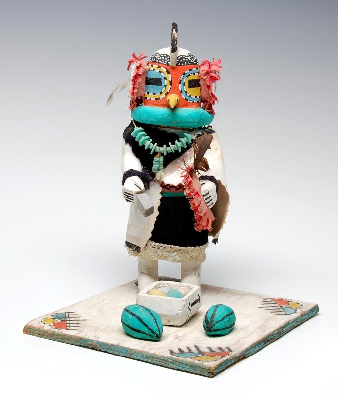 A CIRCA 1950 HOPI COTTONWOOD ROOSTER KACHINA DOLL