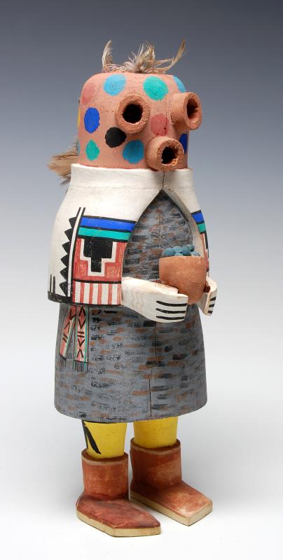 A CIRCA 1950 HOPI MASAU COTTONWOOD KACHINA DOLL